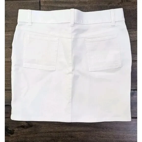 Women's GAP FACTORY STORE HIP-HUGGER STRETCH White Denim Jeans Mini Skirt 10 New - Picture 4 of 5